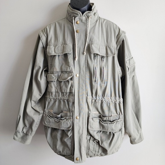 Sunline Outdoor Other - Sunline Outdoor Safari Field Jacket Mens L Grey Cotton Multi Pocket Utility Gorp